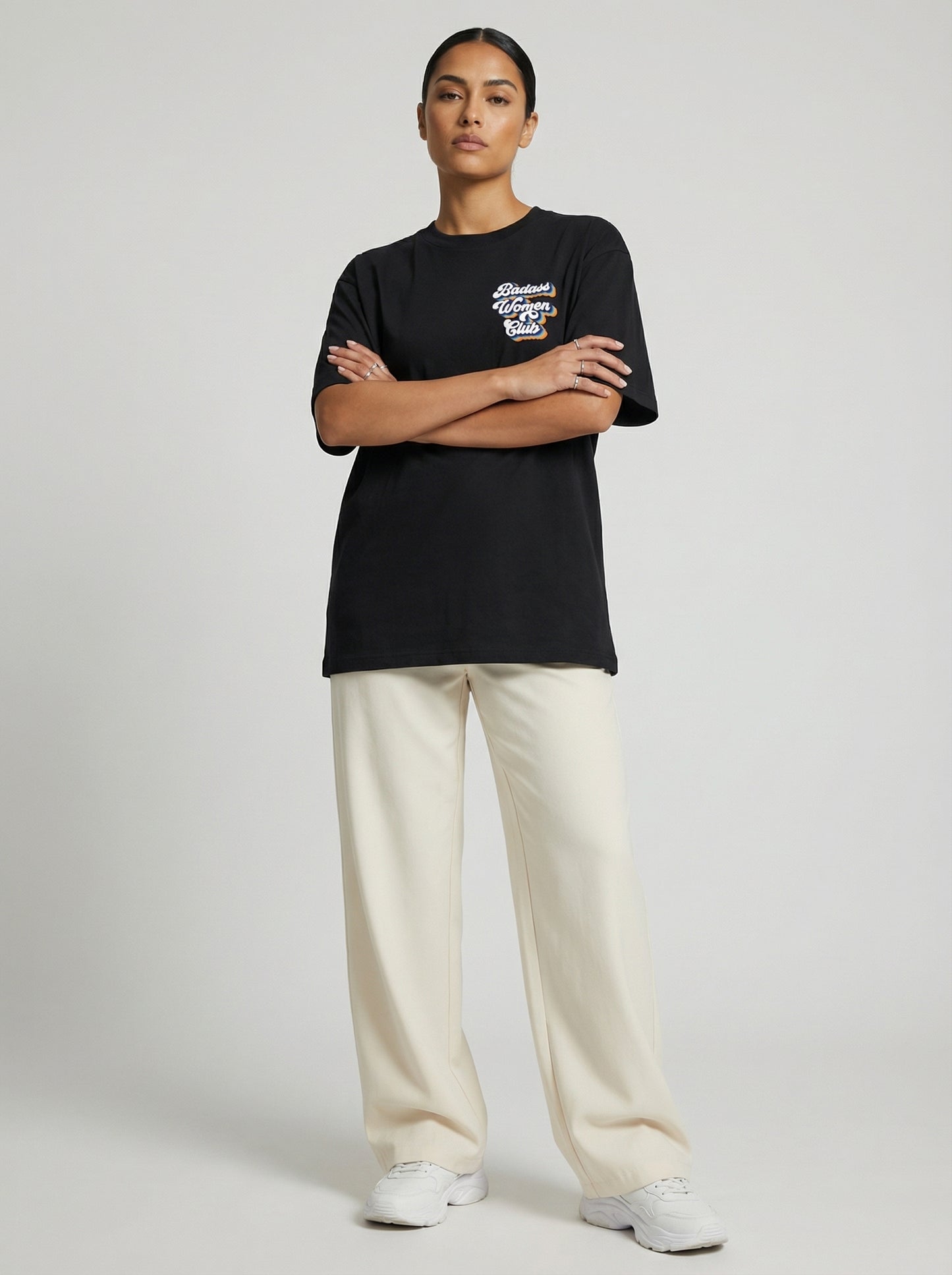 Retro Badass Women Club Front & Back Print T-shirt