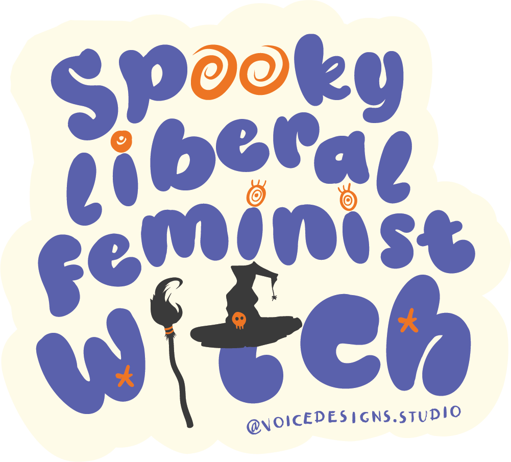 Spooky Liberal Feminist Witch Sticker