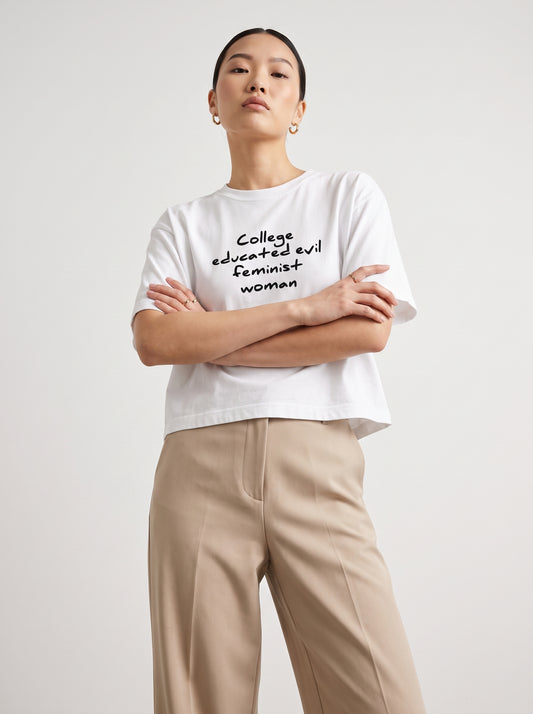 College Educated Evil Feminist Woman Boxy T-shirt