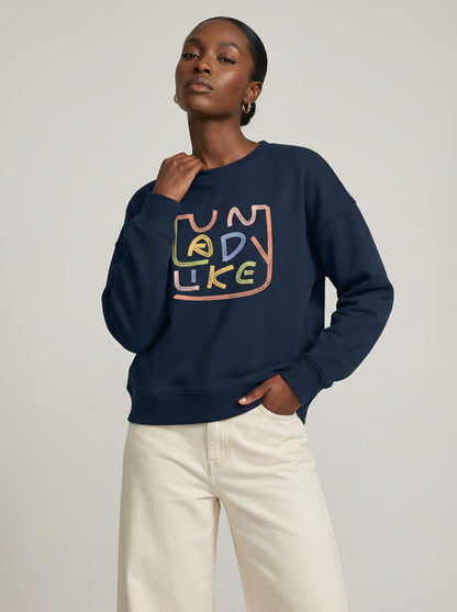 Modern Feminist Statement Sweatshirt - "Unladylike" Organic Cotton Batwing