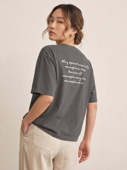 Mansplain to Mansplainers Back-Graphic Boxy T-shirt