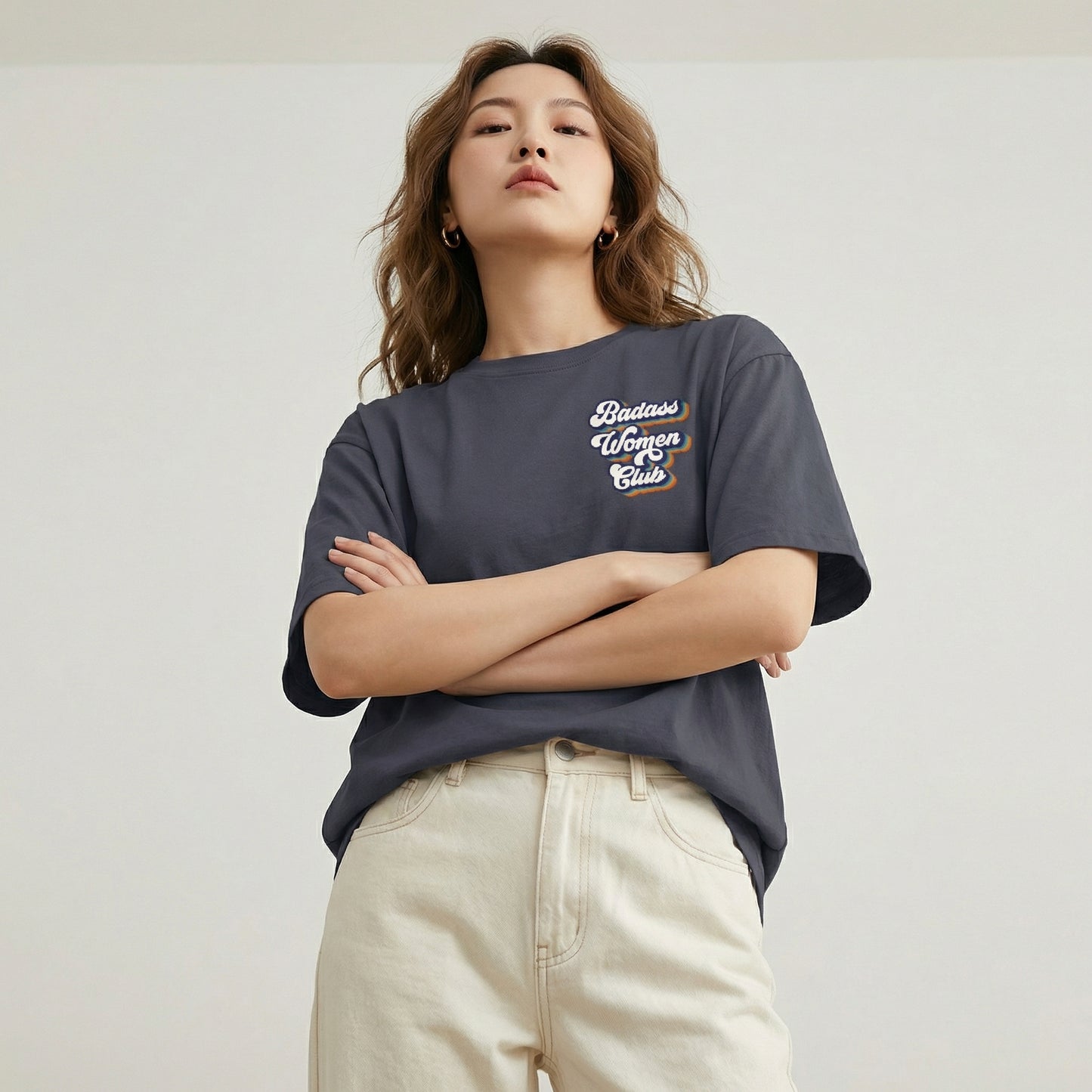 Retro Badass Women Club Front & Back Print T-shirt