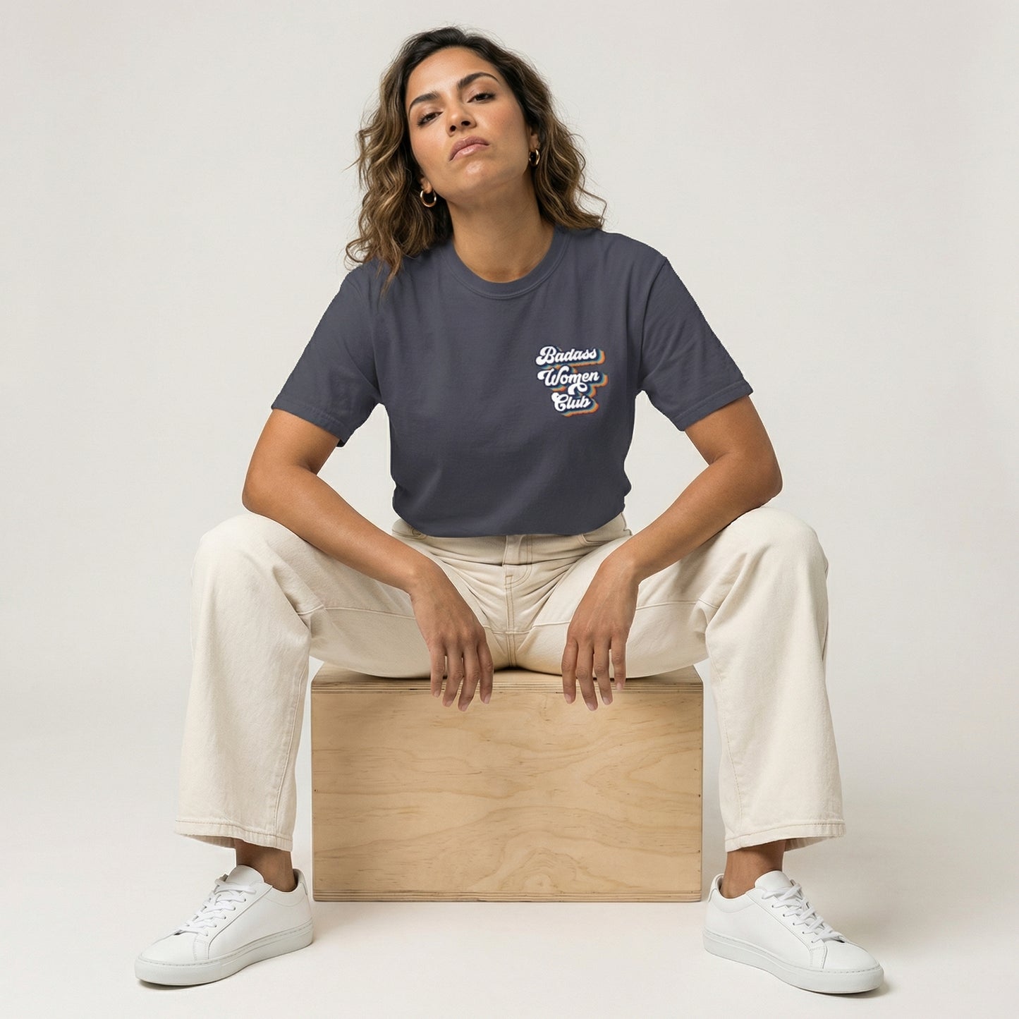 Retro Badass Women Club Front & Back Print T-shirt