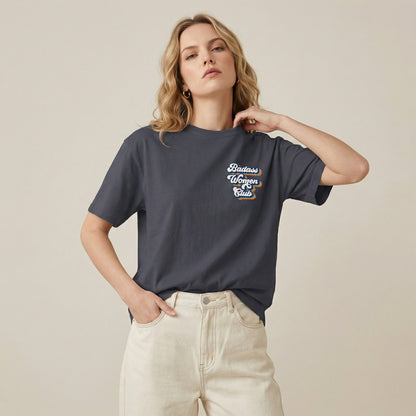 Retro Badass Women Club Front & Back Print T-shirt