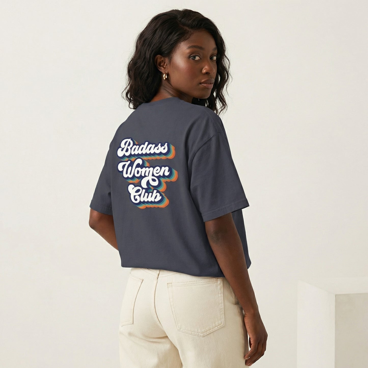 Retro Badass Women Club Front & Back Print T-shirt