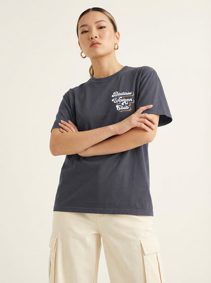 Retro Badass Women Club Front & Back Print T-shirt