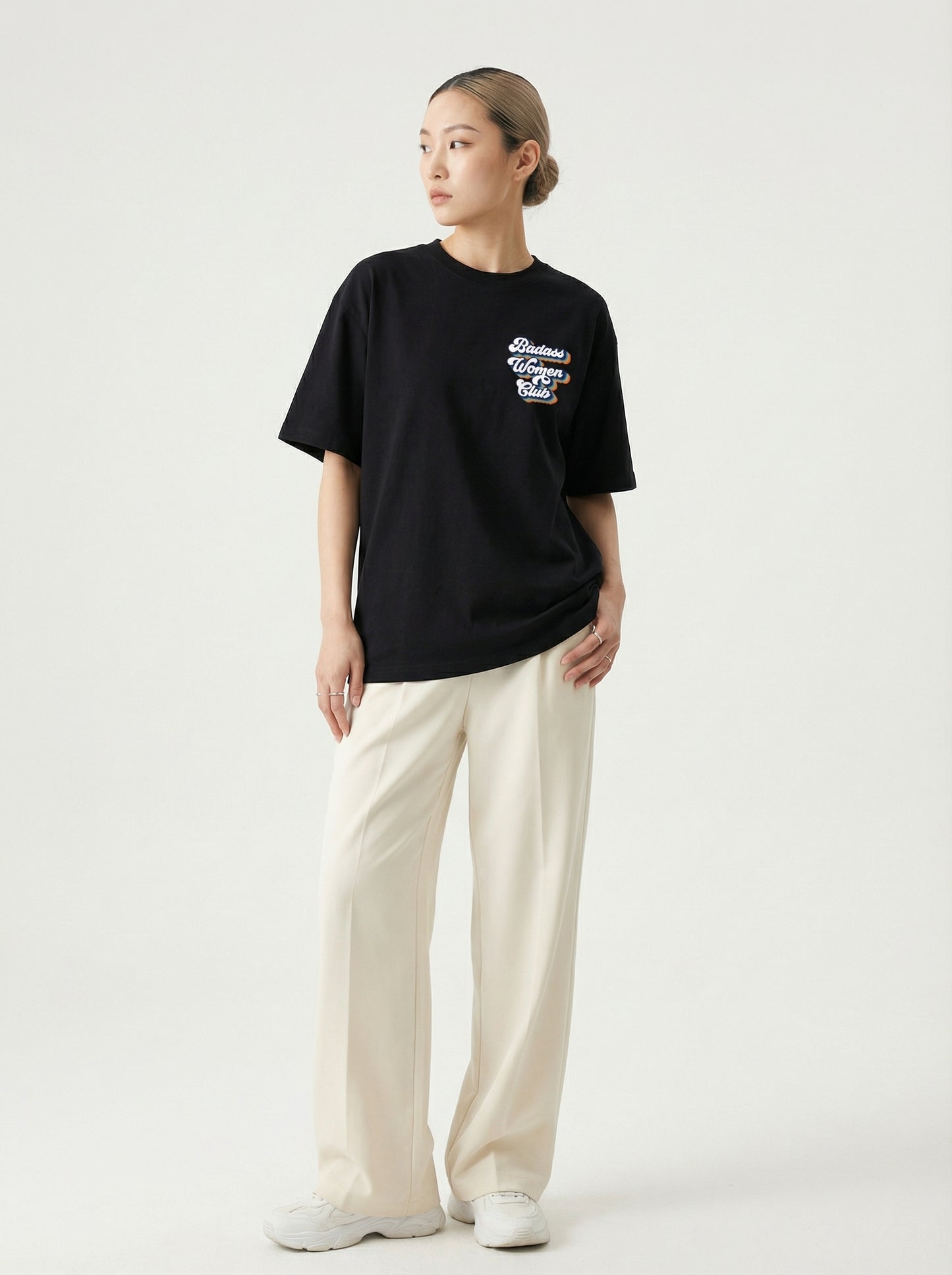 Retro Badass Women Club Front & Back Print T-shirt