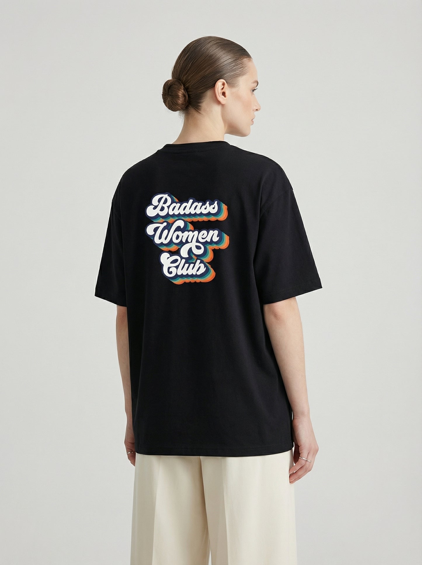 Retro Badass Women Club Front & Back Print T-shirt
