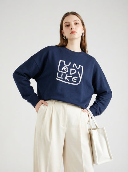 Modern Feminist Statement Sweatshirt - "Unladylike" Organic Cotton Batwing
