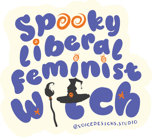 Spooky Liberal Feminist Witch Sticker