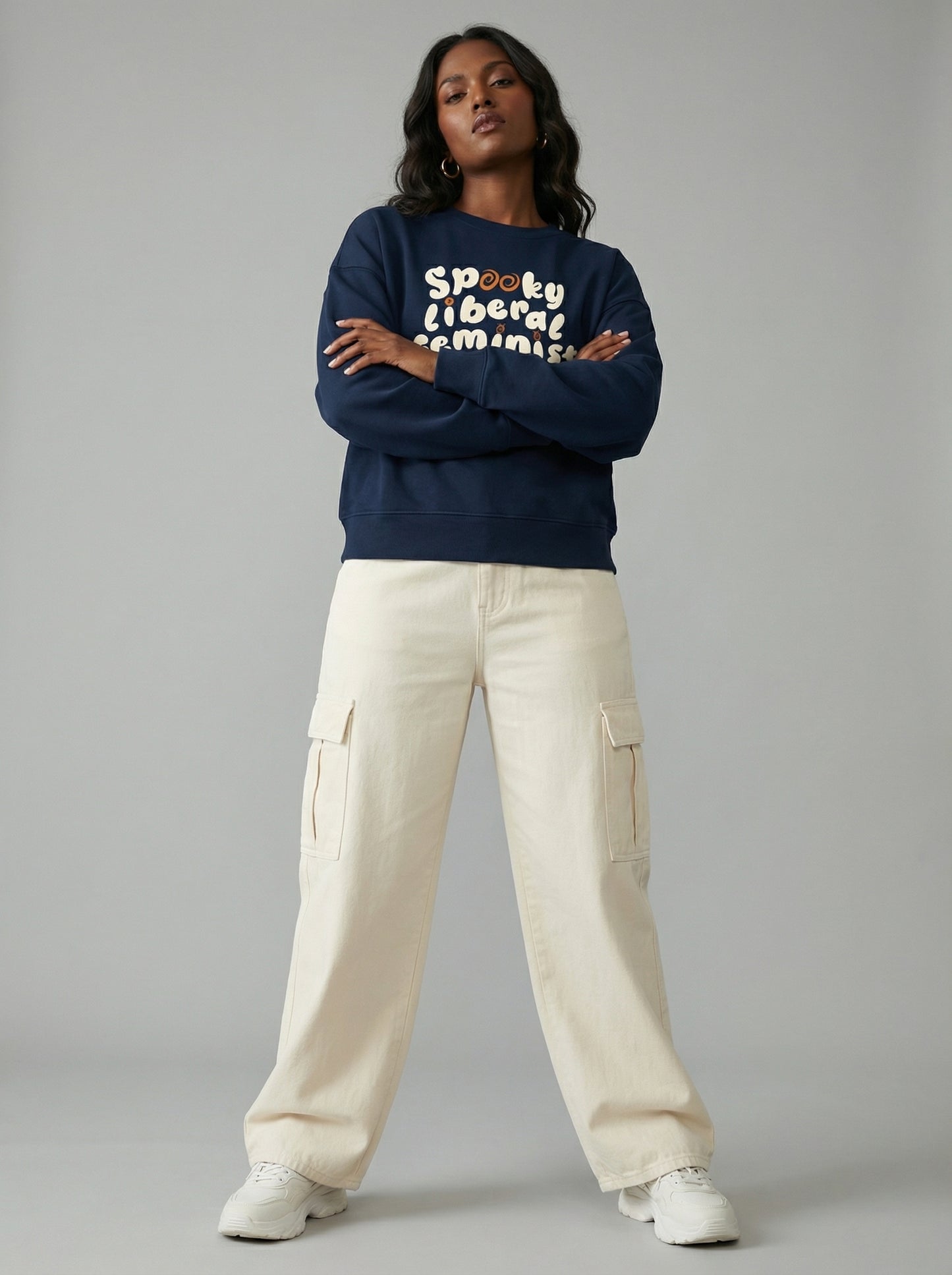 Unique Political Activist Apparel - "Spooky Liberal Feminist" Batwing Sweatshirt